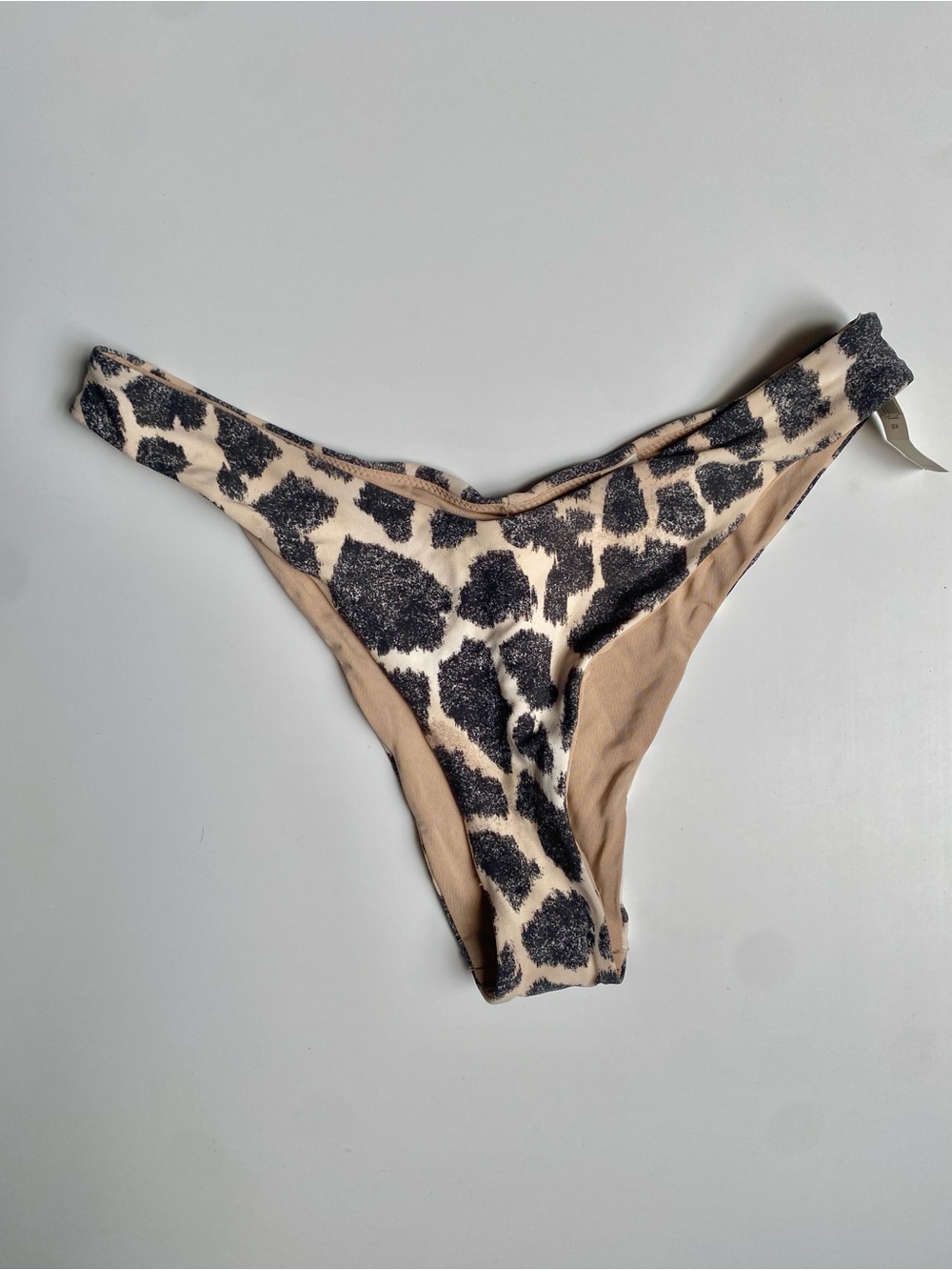 aerie Leopard Print Bikini Bottoms in Beige and Black M